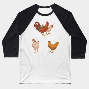 Vintage Chicken Pack Baseball T-Shirt